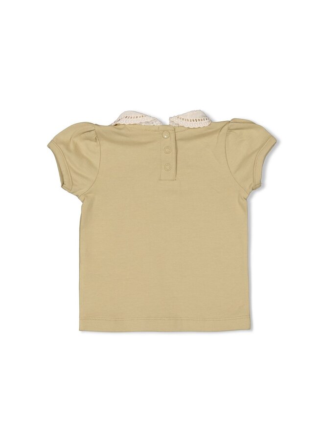 Feetje - T-shirt met kraag - Let Your Dreams Blossom - Groen