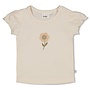 Feetje - T-shirt met crochet bloem - Let Your Dreams Blossom - Offwhite