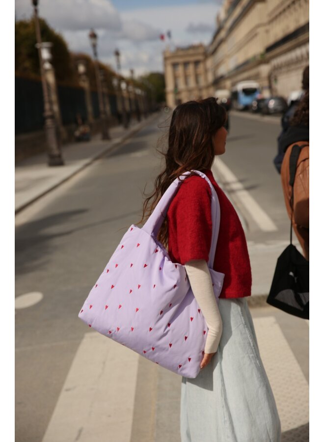 Studio Noos - Puffy mom bag - Purple hearts