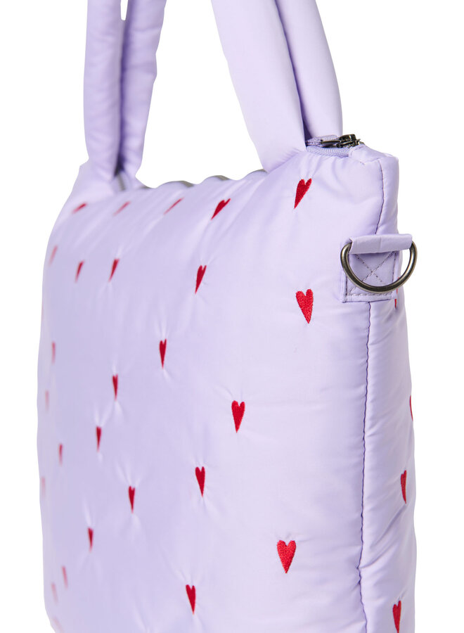 Studio Noos - Puffy diaper bag - Purple hearts