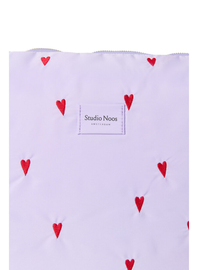 Studio Noos - Puffy diaper bag - Purple hearts