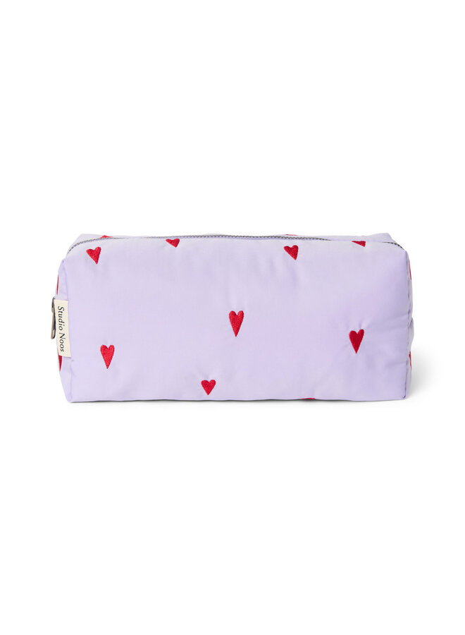 Studio Noos - Puffy pouch - Purple hearts
