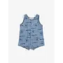 Bobo Choses - Pickles the dog all over denim playsuit - Light blue