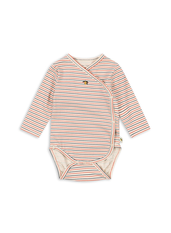 Basic ls newborn body - Stripe tricolore petit