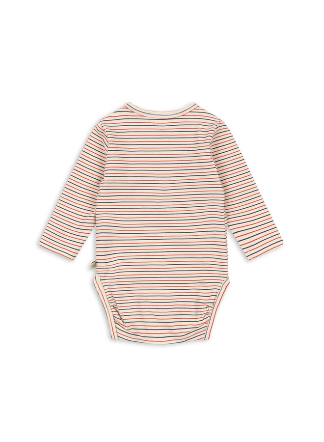Konges Sløjd - Basic ls newborn body - Stripe tricolore petit