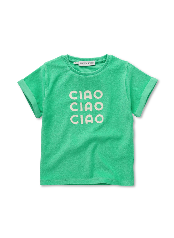 Terry t-shirt ciao - Jade green