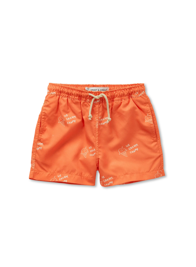 Sproet & Sprout - Swim shorts ice cream print - Orange sprint