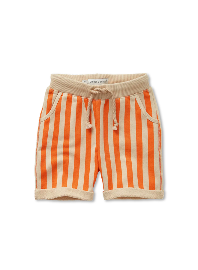 Sproet & Sprout - Sweat shorts small stripes - Sesame
