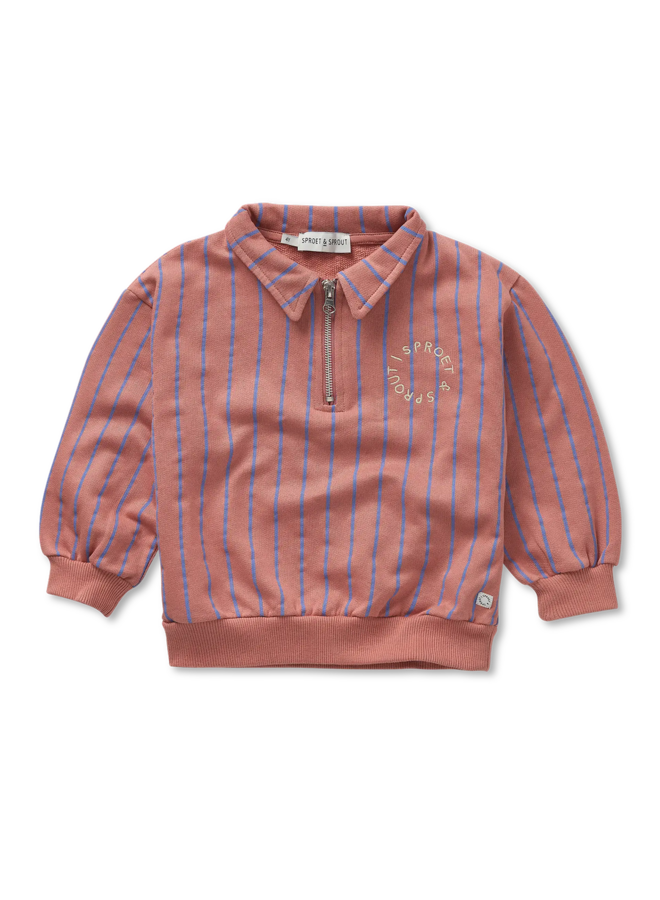 Sweatshirt collar zip - Rose dawn
