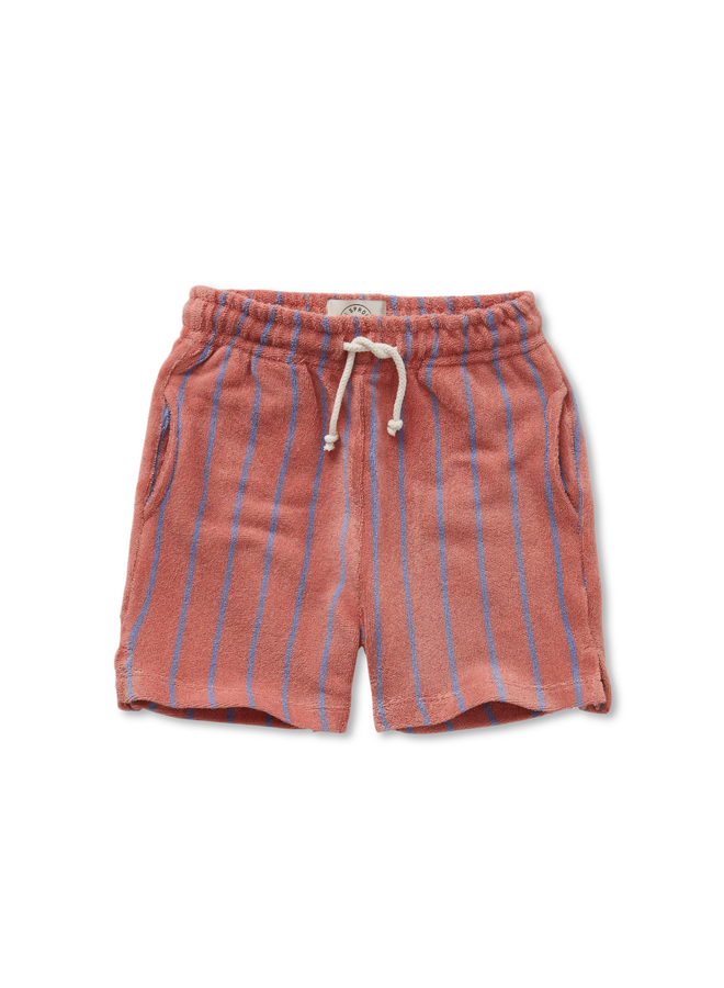 Terry shorts small stripes - Rose dawn