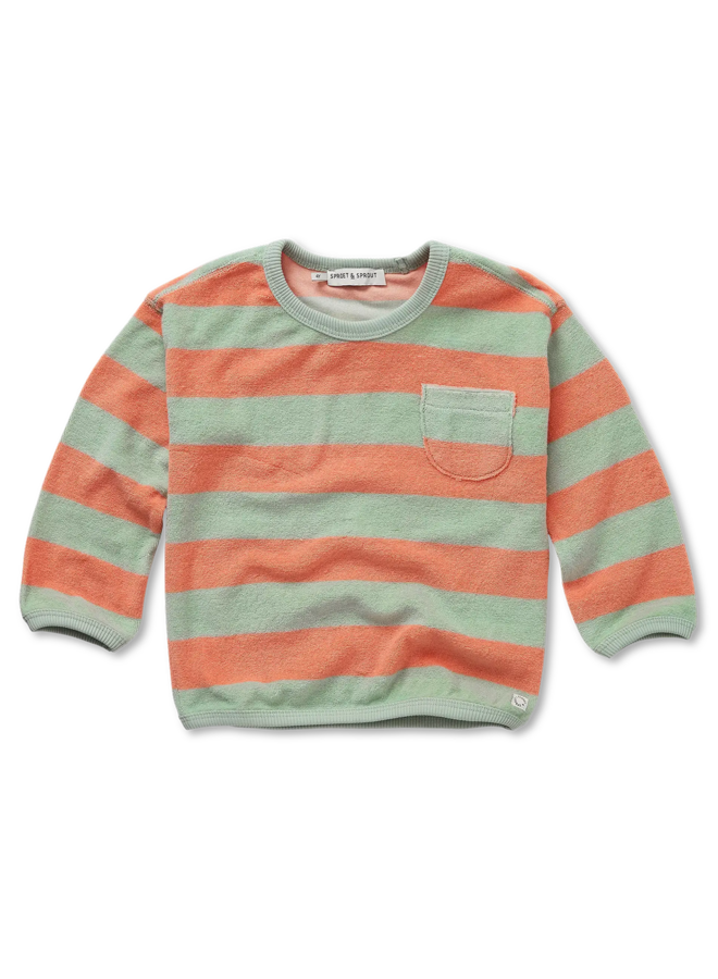 Sproet & Sprout - Terry sweatshirt stripes - Silt green