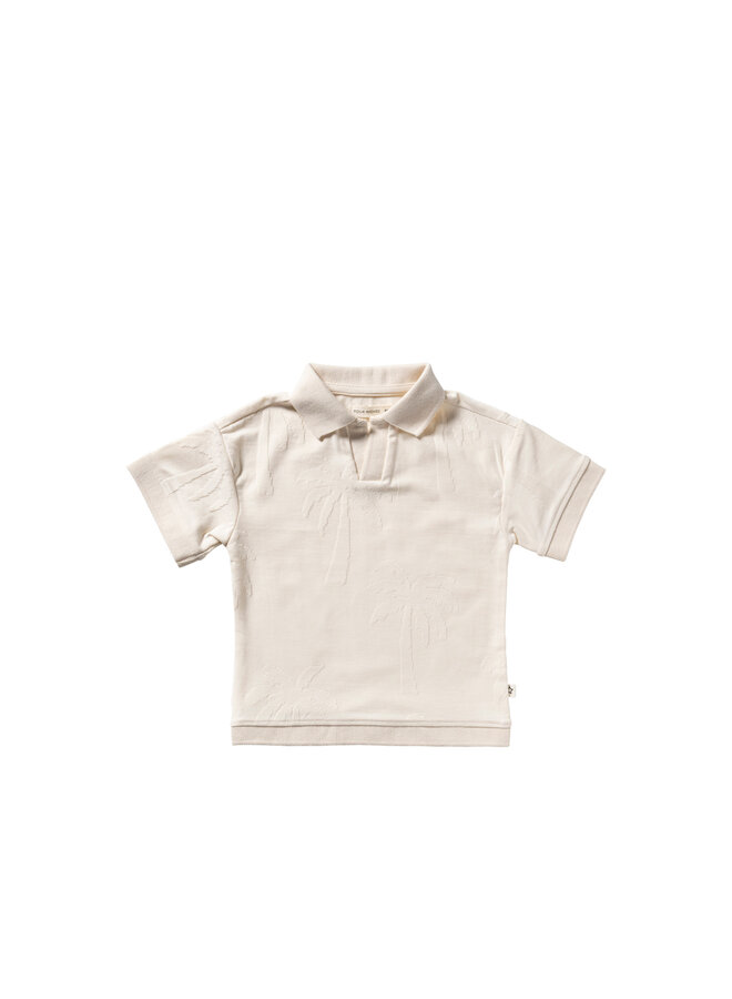 Stamped palms casual polo - White swan