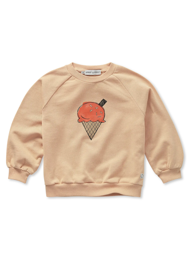Raglan sweatshirt ice cream - Sand