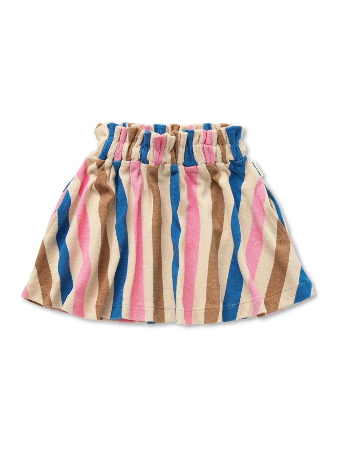 Paperbag skirt stripes - Sesame