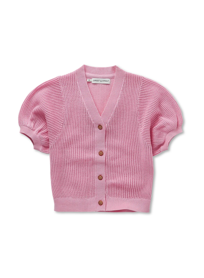 Sproet & Sprout - Girls knitted cardigan - Podium pink