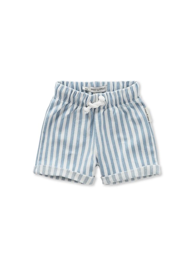 Baby short stripes - Denim blue