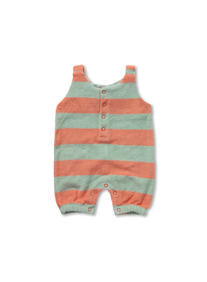 Sproet & Sprout - Terry jumpsuit stripes - Silt green