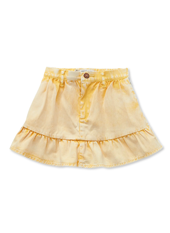 Sproet & Sprout - Denim peplum skirt - Pastel yellow