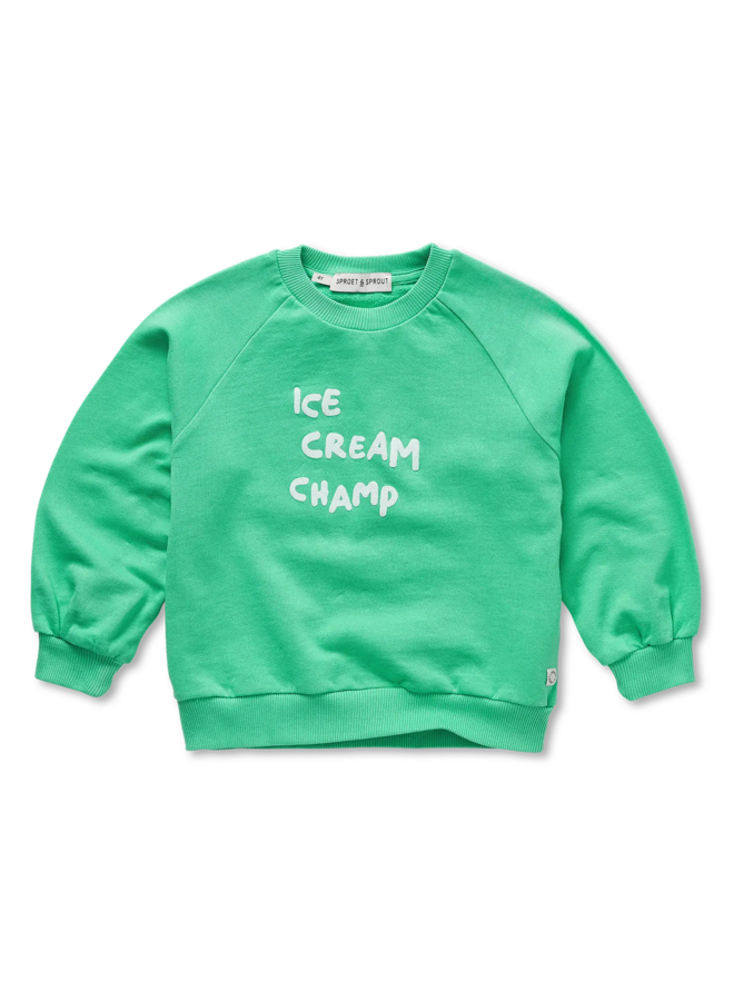 Raglan sweatshirt ice cream champ - Jade green