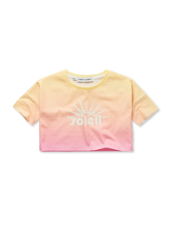 Sproet & Sprout - Cropped t-shirt rainbow dye - Podium pink