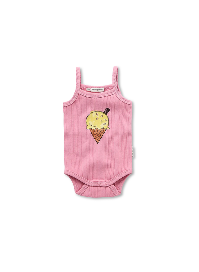 Sproet & Sprout - Strap romper ice cream - Podium pink