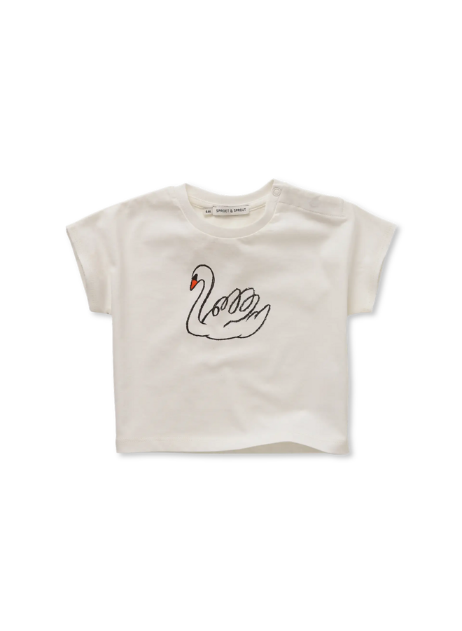 Sproet & Sprout - Baby t-shirt swan - Off-white