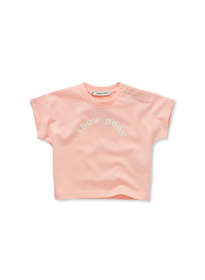 Sproet & Sprout - Baby t-shirt show pony - Blush pink