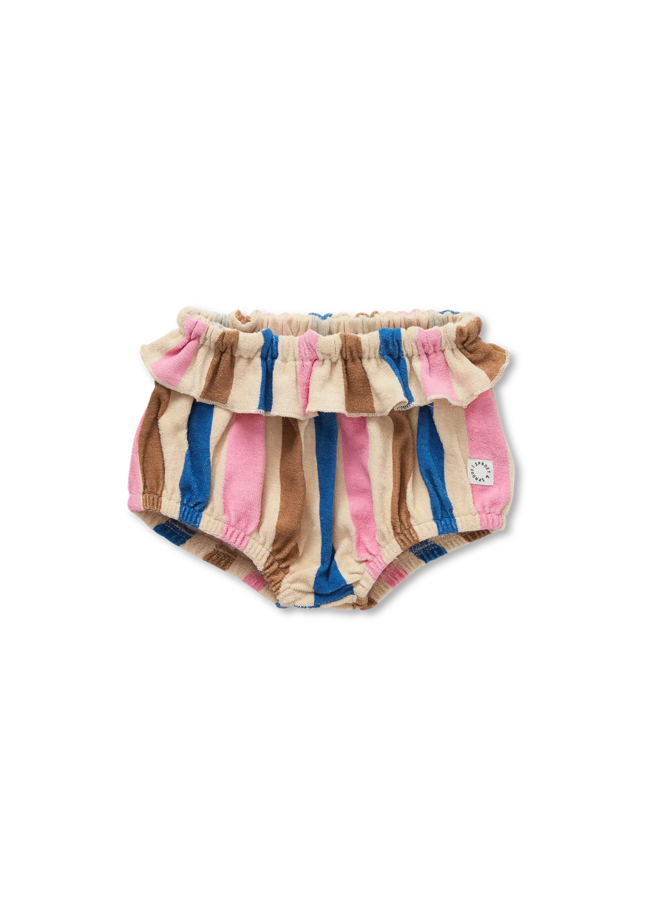 Sproet & Sprout - Ruffle bloomer multi stripes - Sesame