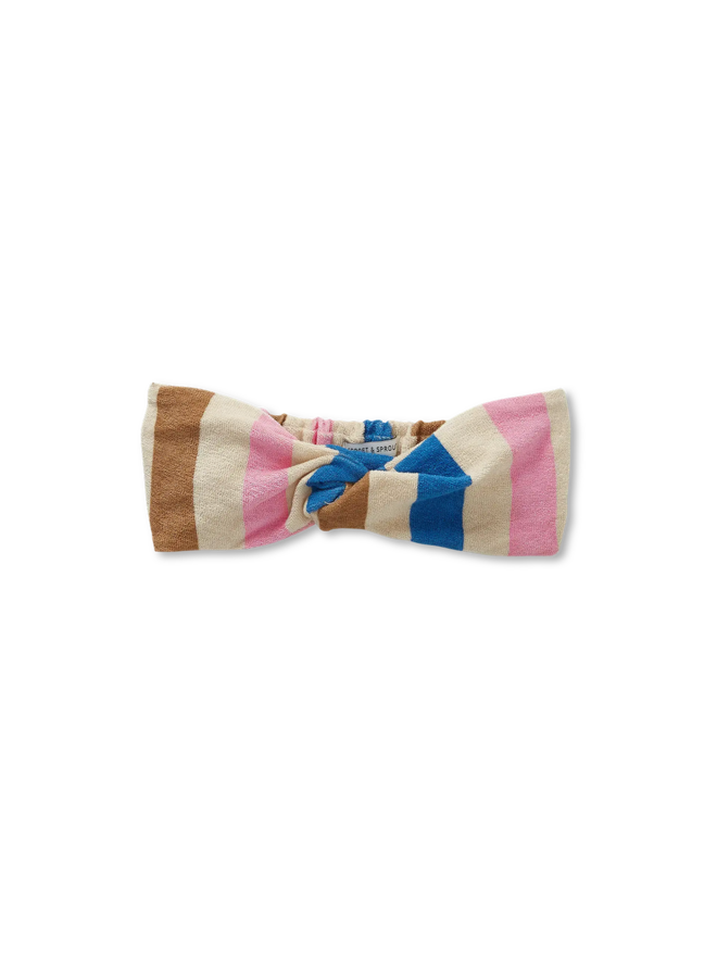 Turban headband multi stripes - Sesame