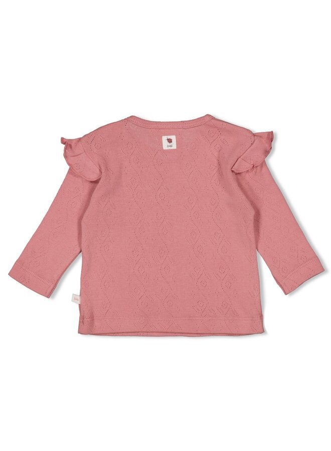 Feetje - Longsleeve ajour rib - Ladybug - Roze