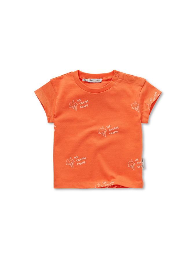 Sproet & Sprout - T-shirt ice cream print orange - Orange sprint