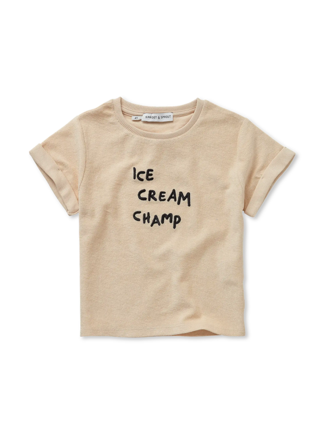 Sproet & Sprout - Terry t-shirt ice cream champ - Sesame