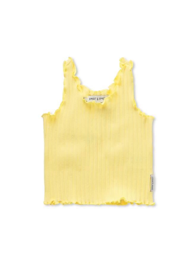 Rib singlet top yellow - Pastel yellow