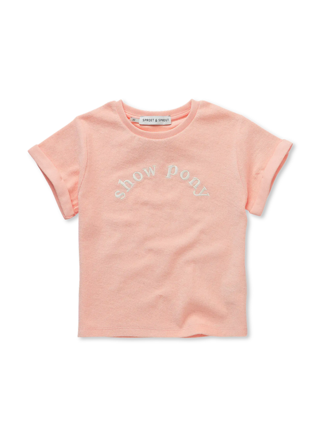 Terry t-shirt show pony - Blush pink