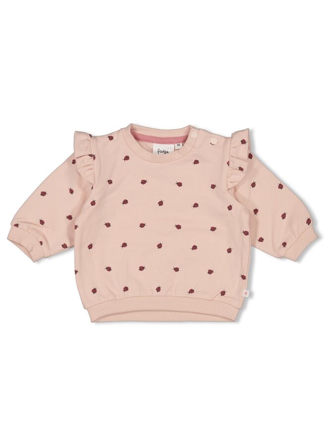 Feetje - Sweater AOP relaxed fit - Ladybug - l.Roze