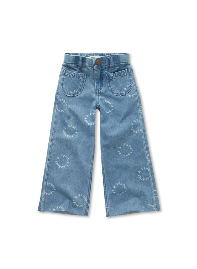 Denim flared pants - Denim blue
