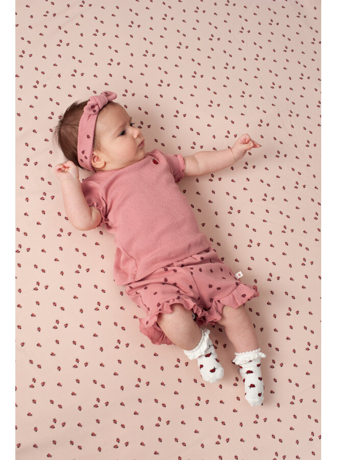 Feetje - T-shirt ajour rib - Ladybug - Roze