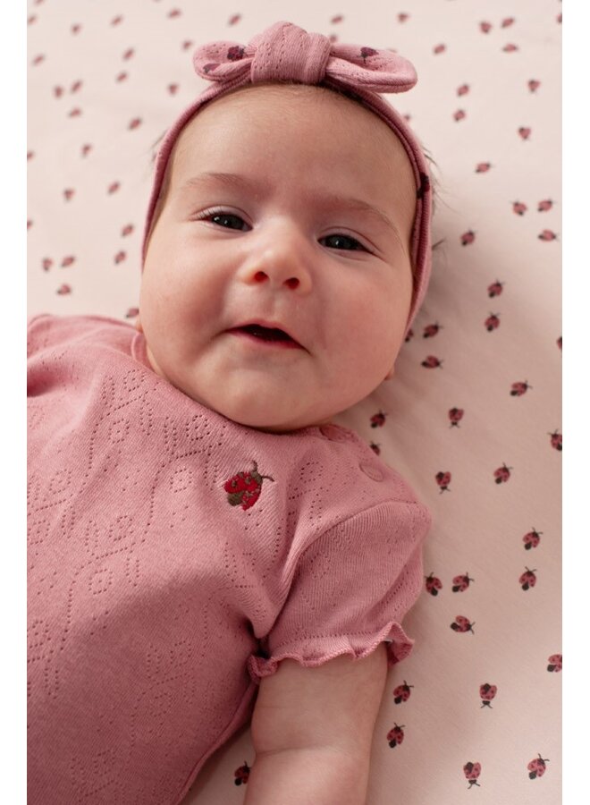 Feetje - T-shirt ajour rib - Ladybug - Roze