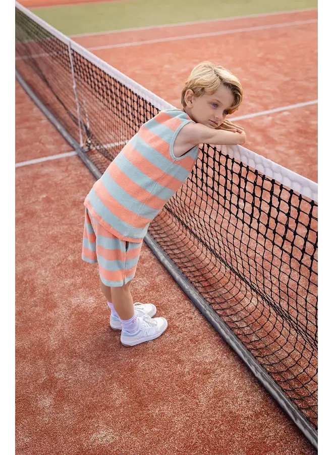 Sproet & Sprout - Tanktop boys stripes - Silt green