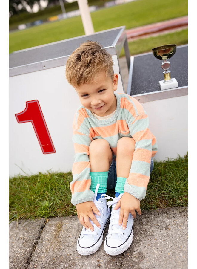 Sproet & Sprout - Terry sweatshirt stripes - Silt green