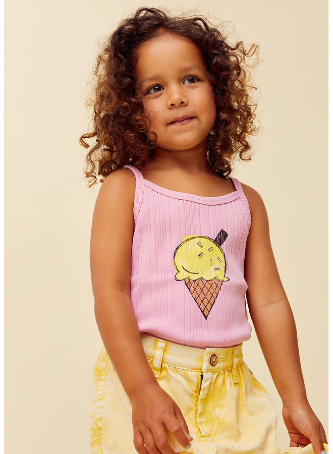 Sproet & Sprout - Girls spaghetti top ice cream - Podium pink