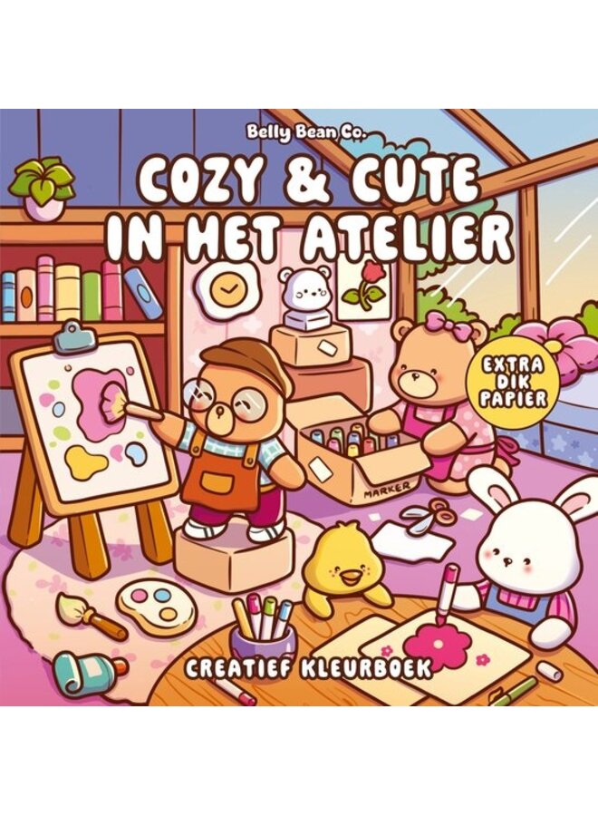 Cozy & cute in het atelier - Creatief kleurboek