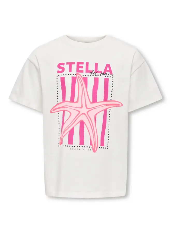 Kids Only - Joanna loose print top - Cloud dancer/Seastar