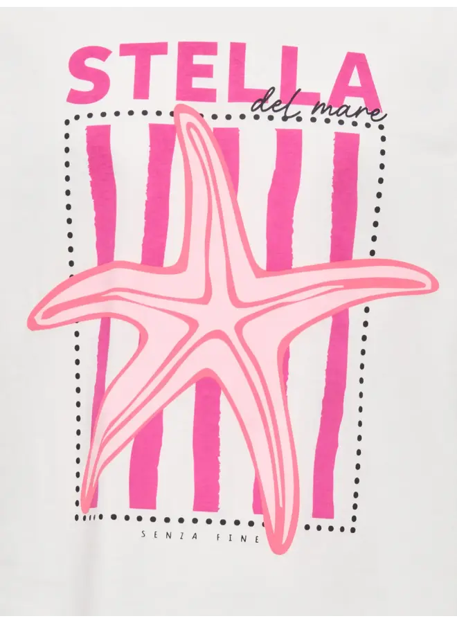 Kids Only - Joanna loose print top - Cloud dancer/Seastar