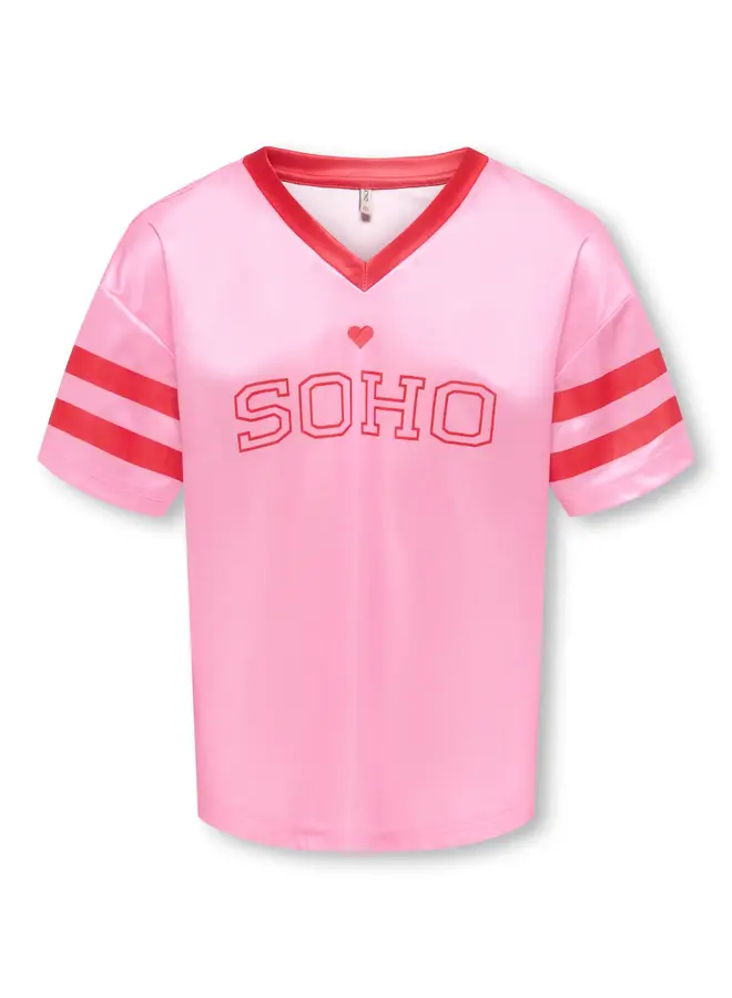 Kids Only - Lulu v-neck sporty top soho - Begonia pink/Mars red