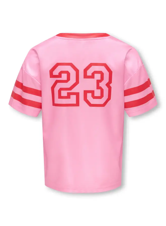 Kids Only - Lulu v-neck sporty top soho - Begonia pink/Mars red