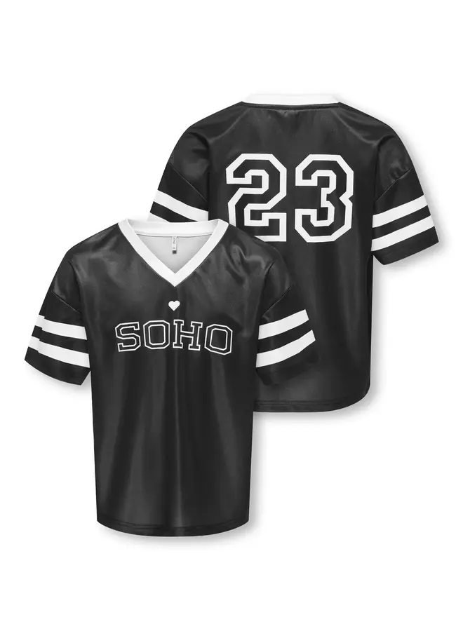 Lulu v-neck sporty top soho - Black/White