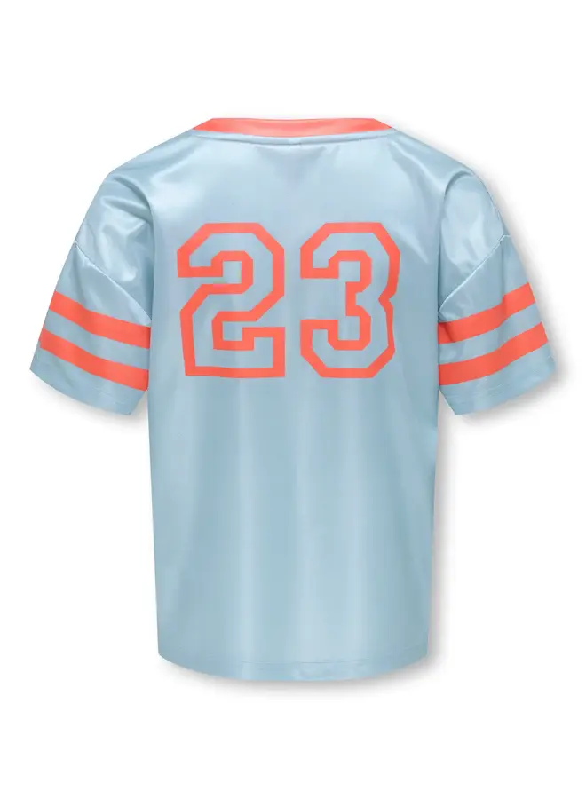 Kids Only - Lulu v-neck sporty top soho - Soft chambray/Tiger lily