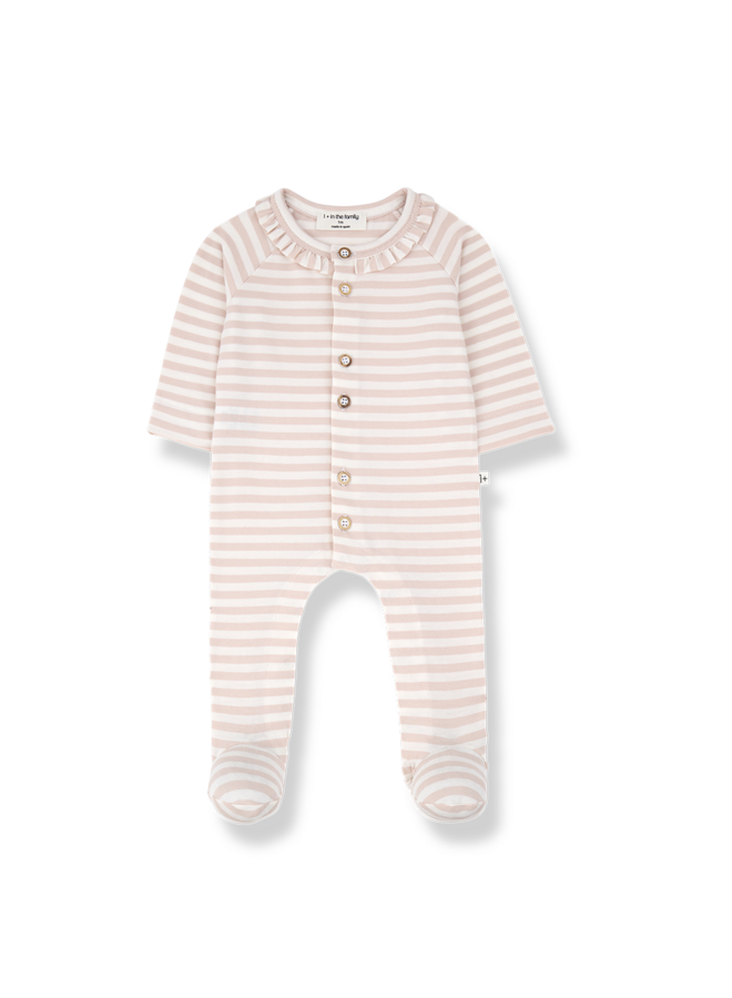 1+ in the family - Camila jumpsuit w/feet - Blossom