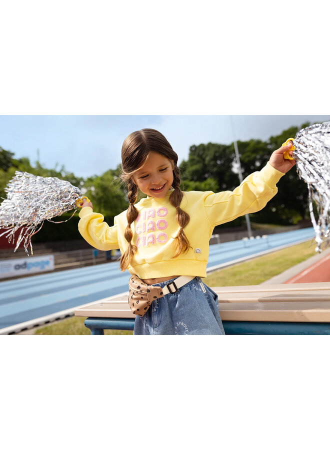 Sproet & Sprout - Boxy hooded girls sweatshirt - Pastel yellow